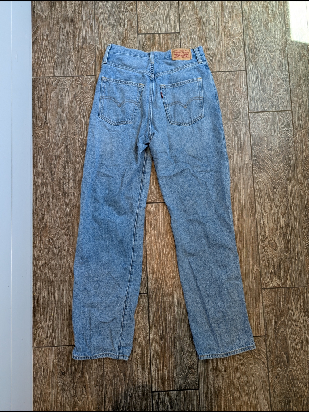 Levi's 94 Baggy Jeans Size 26 X 31 Full Length Light Wash Distressed Rigid Denim - Picture 5 of 11